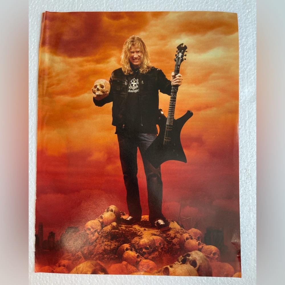 Megadeth’s Dave Mustaine pinup with Guitar and Skulls